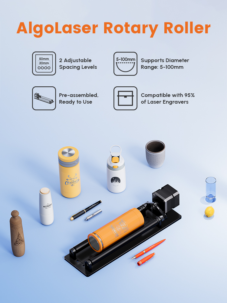 ألفولاذ روتاري رولر 360 من ألج - مراجعة Rotary Axis Laser Engraver وسعره